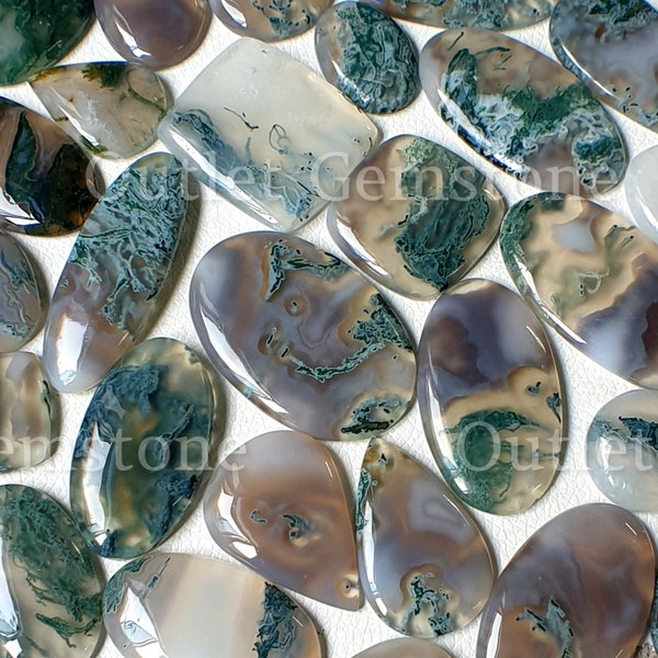 Natural Moss Agate, Moss Agate Gemstone, Natural Moss Agate stone, Moss Agate Cab, Moss Agate Cabochon, Use For Jewelry Making  Loose Cab.