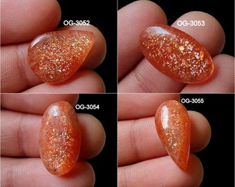 Prachtige Sunstone Gemstone - Natural Sunstone Cabochon - Losse steen - Flat Back - Gepolijst - Sunstone Crystal voor het maken van sieraden
