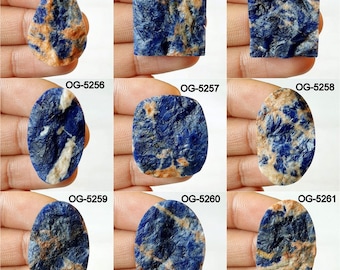 Hand Crafted Sodalite Druzy Gemstone – Flat Back Polished