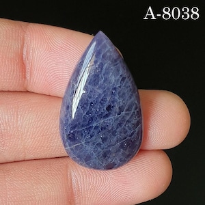 Cabochon de pierres précieuses en iolite naturelle - Dos plat poli pour la fabrication de bijoux