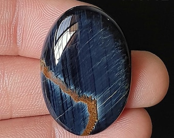 Oval Blue Tiger Eye Gemstone Cabochon - A-6792