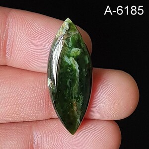 Polished Chrome Chalcedony Gemstone – Flat Back Loose Crystal A-6185 33x12mm. 14Ct