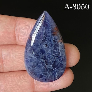 Cabochon de pierres précieuses en iolite naturelle - Dos plat poli pour la fabrication de bijoux