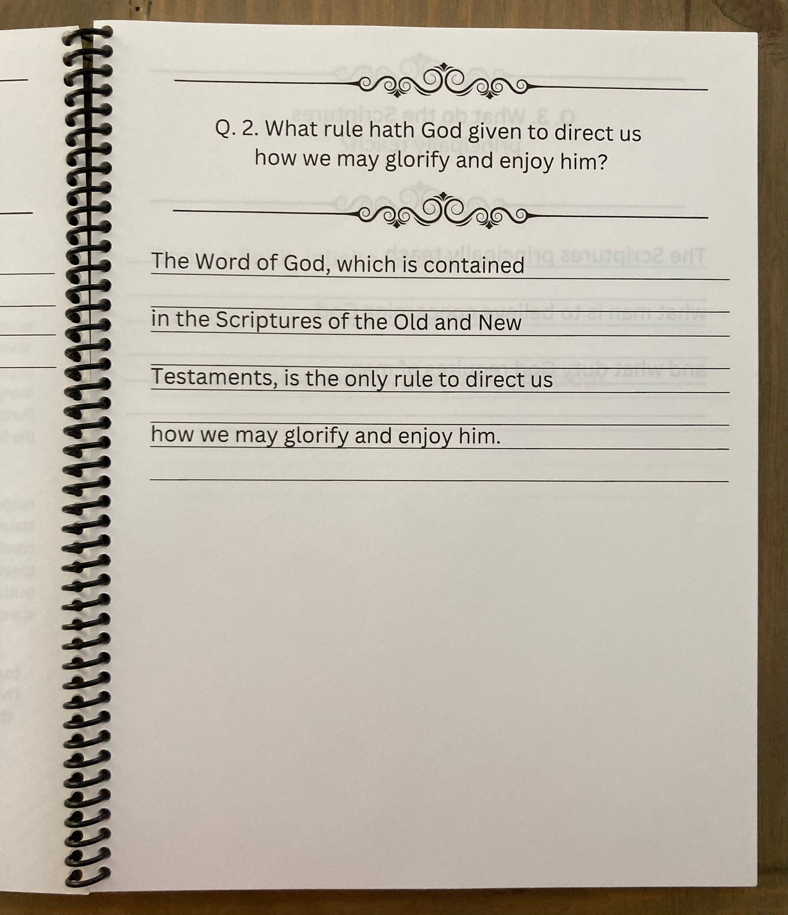 Westminster Shorter Catechism Copywork Homeschool Workbook - Etsy