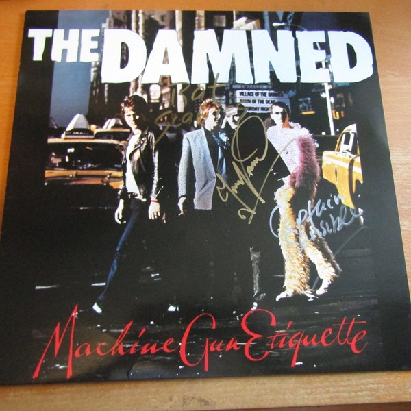 The Damned (UK Punk Band) SIGNED Dave Vanian Captain Sensible Rat Scabies Vinyl Album +  Certificate of Authentication 100% Genuine