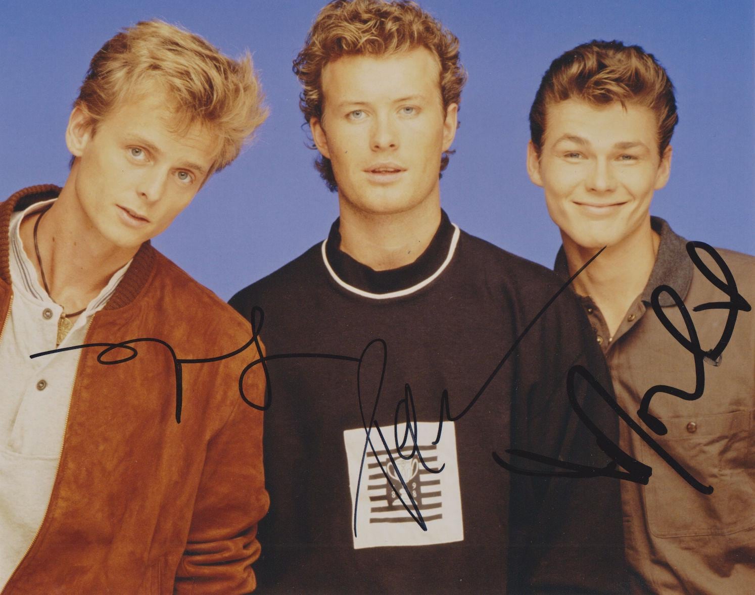 A-Ha (バンド) モートン・ハルケット 完全サイン入り 8インチ x 10