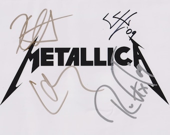 Metallica FULLY SIGNED 8" x 10" Photo + Certificate of Authentication 100% Genuine