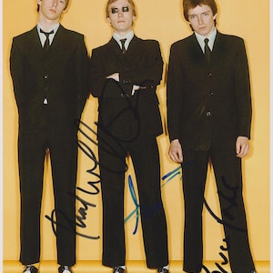 The Jam Paul Weller Rick Buckler Bruce Foxton FULLY SIGNED 8&quot; x 10&quot; Photo + Certificate of Authentication 100% Genuine