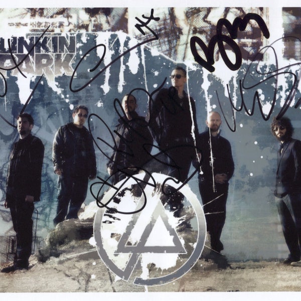 Linkin Park Chester Bennington + 5 miembros de la banda FIRMADOS 8 "x 10" Foto + Certificado de autenticación 100% genuino