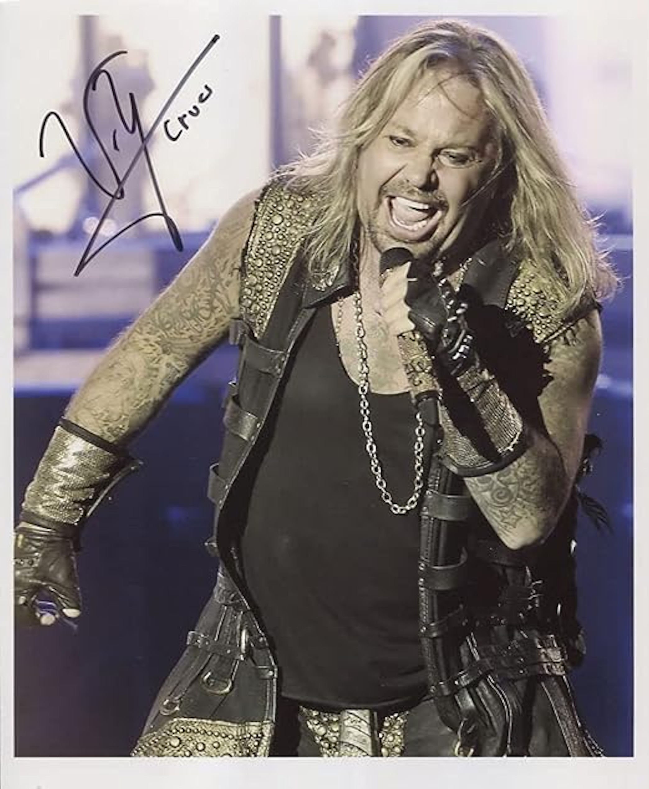 Vince Neil Motley Crue Signed 8