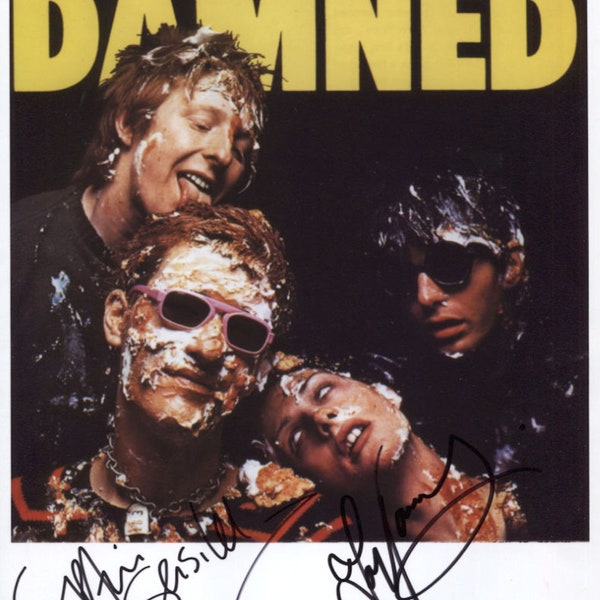 The Damned (U.K. Punk Band) Dave Vanian Captain Sensible SIGNED 8" x 10" Photo + Certificate of Authentication 100% Genuine