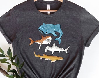 Chemise de requin, T-shirt graphique, chemise de requin pour cadeau, chemises de requin, chemise d’amoureux des requins, chemise d’animal