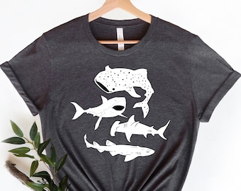 Chemise de requin, T-shirt graphique, chemise de requin pour cadeau, chemises de requin, chemise d’amoureux des requins, chemise d’animal