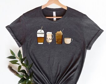 Camiseta de bebidas de café: Camiseta para amantes del café helado