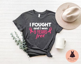Breast Cancer Survivor Shirt: 5 Years Free Anniversary Tee