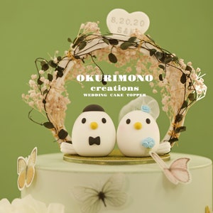 love birds wedding cake topper,handmade birds couple cake topper,custom birds cake topper,birthday cake topper,bride and groom cake topper