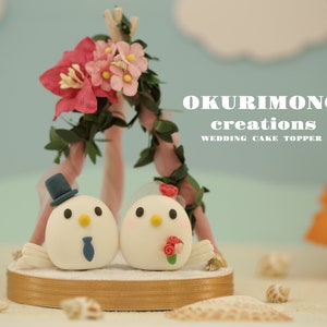 love birds wedding cake topper,handmade birds couple cake topper,custom birds cake topper,birthday cake topper,bride and groom cake topper