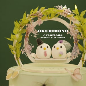 love birds wedding cake topper,handmade birds couple cake topper,custom birds cake topper,birthday cake topper,bride and groom cake topper