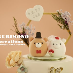 polar bear and teddy bear wedding cake topper,couple cake topper,birthday cake topper,bride and groom cake topper,anniversary cake topper