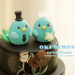 peacock wedding cake topper,love birds cake topper,custom birds couple cake topper,birthday cake topper,handmade bride and groom cake topper