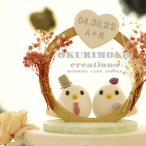love birds wedding cake topper,handmade birds couple cake topper,custom birds cake topper,birthday cake topper,bride and groom cake topper