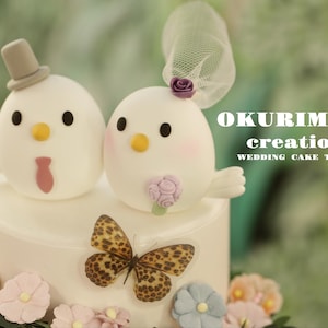 love birds wedding cake topper,handmade birds couple cake topper,custom birds cake topper,birthday cake topper,bride and groom cake topper