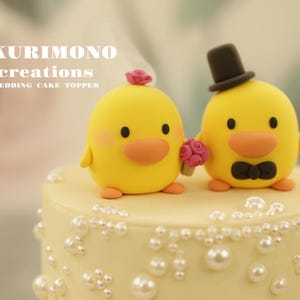 duck wedding cake topper,handmade ducks couple cake topper,custom wedding cake topper,birthday cake topper,bride and groom cake topper