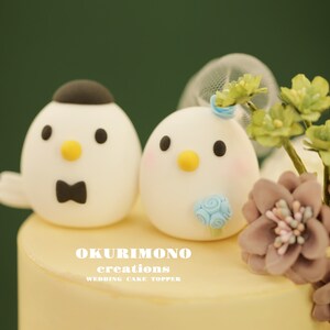 love birds wedding cake topper,handmade birds couple cake topper,custom birds cake topper,birthday cake topper,bride and groom cake topper