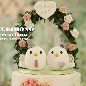 love birds wedding cake topper,handmade birds couple cake topper,custom birds cake topper,birthday cake topper,bride and groom cake topper