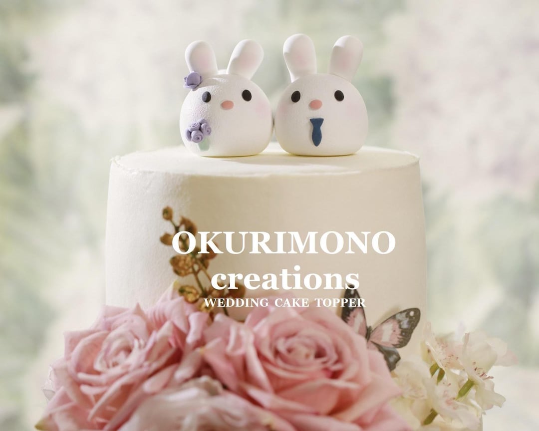Rabbit Topper Bunny Wedding Cake Topper,rabbit Cake Topper,handmade Couple Cake ...