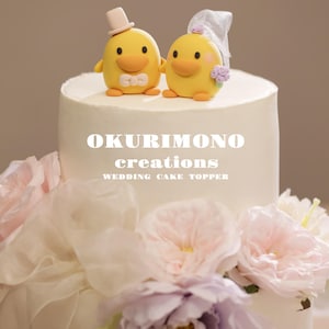 duck wedding cake topper,handmade ducks couple cake topper,custom wedding cake topper,birthday cake topper,bride and groom cake topper