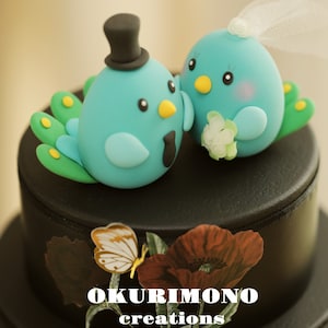 peacock wedding cake topper,love birds cake topper,custom birds couple cake topper,birthday cake topper,handmade bride and groom cake topper