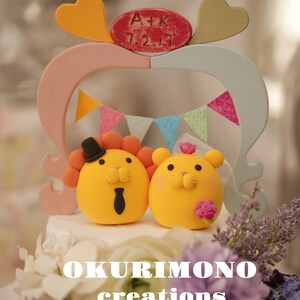 lion couple wedding cake topper,couple cake topper,custom wedding cake topper,birthday cake topper,bride and groom cake topper