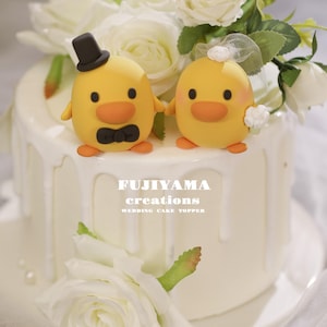 duck wedding cake topper,handmade ducks couple cake topper,custom wedding cake topper,birthday cake topper,bride and groom cake topper