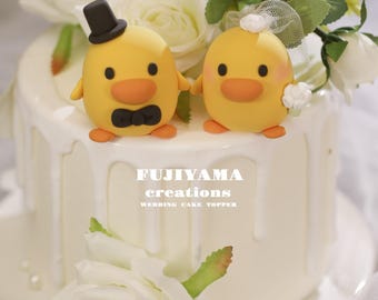 Adorno para tarta de boda con forma de pato, adorno para tarta de pareja de patos hecho a mano, adorno personalizado para tarta de boda, adorno para tarta de cumpleaños, adorno para tarta de novios