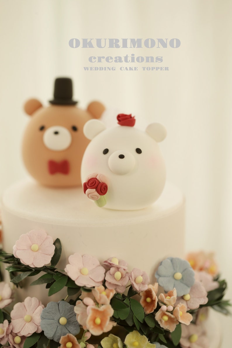 Polar Bear and Teddy Bear Wedding Cake Topper,couple Cake Topper ...