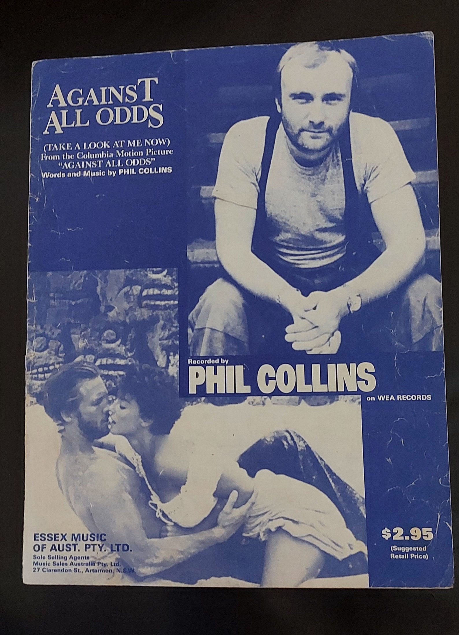 Phil Collins Against All Odds fold out sheet lyrics and music Etsy