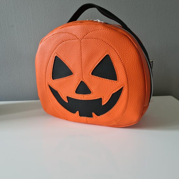 Orange Pumpkin Face Bag halloween candy bag, orange pumpkin face personalized treat bag main image 4
