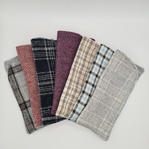 Handmade Tweed Glasses Case: Wool & Fleece Soft Holder