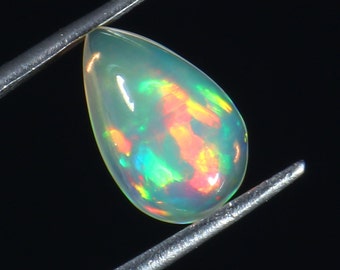 7x11mm Opal, Rainbow fire opal, Loose Opal, Welo Opal, Opal Pear Cabochon, Fire Opal, October Birthstone