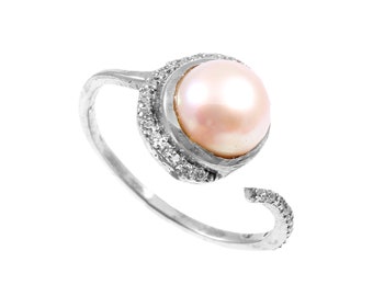 Pearl Ring, Sterling Silver Ring, Freshwater Pearl, Pearl Jewelry, Statement Ring, June Birthstone, Silver Pearl Ring