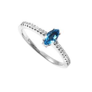 Blue Topaz Ring, Gemstone Ring, December Birthstone Ring, Topaz Jewelry, Engagement Ring, Sterling Silver Ring