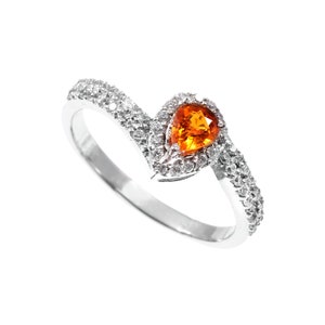 Orange Sapphire Ring, Gemstone Ring, September Birthstone Ring, Sapphire Jewelry, Engagement Ring, Sterling Silver Ring