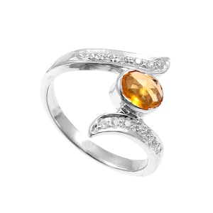 Yellow Sapphire Ring, Gemstone Ring, September Birthstone Ring, Sapphire Jewelry, Engagement Ring, Sterling Silver Ring