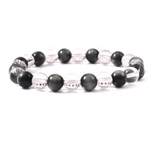 Clear Quartz bracelet, Spiritual bracelet, Cat&#39;s Eye crystal bracelet, Healing Bracelet, Amplification bracelet, Purity bracelet