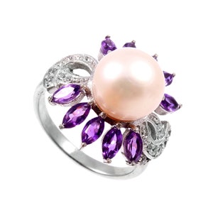Pearl Ring, Sterling Silver Ring, Freshwater Pearl, Pearl Jewelry, Statement Ring, June Birthstone, Silver Pearl Ring