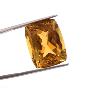 Amazing Champagne Quartz Cushion Shape 20x15x12mm Approximately 25.90 cts Single Piece Golden Faceted Quartz For Jewelry Making