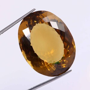 Amazing Golden Champagne Quartz Oval Shape 30x22x13mm Approximately 51.75 cts Single Piece  Faceted Quartz For Jewelry Making