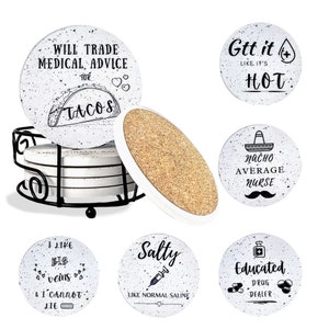 Nurse Gifts for Women & Men Absorbent Ceramic Coasters Gifts for Nurses Female, Nursing Practitioners, Nursing Student Gifts for Graduation