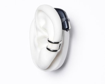 Deafmetal Double Safety Hearing Aid Retention Clip Cuff Hearing Aid Lanyard Cochlear Implant Jewelry No Piercing Required Deafmetal Holster